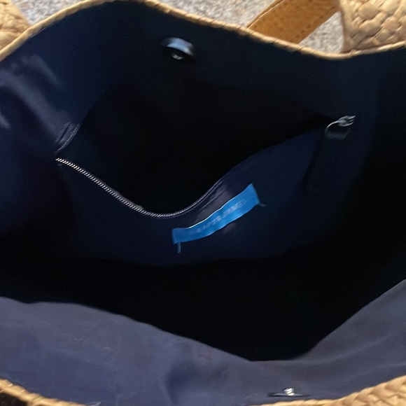 Draper James Straw Tote Bag with Floral Scarf Magnolia Print - Picture 6 of 6